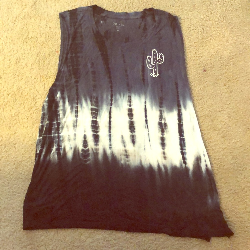 This is a Navy Blue and White Cactus Tank Top.